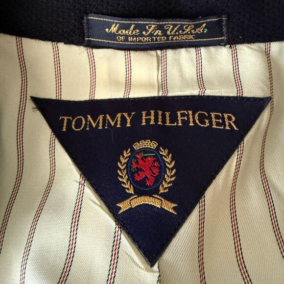 Vintage Tommy Hilfiger Mens Navy Blazer 46L Made In USA Classic Tailored Jacket - Picture 3 of 14